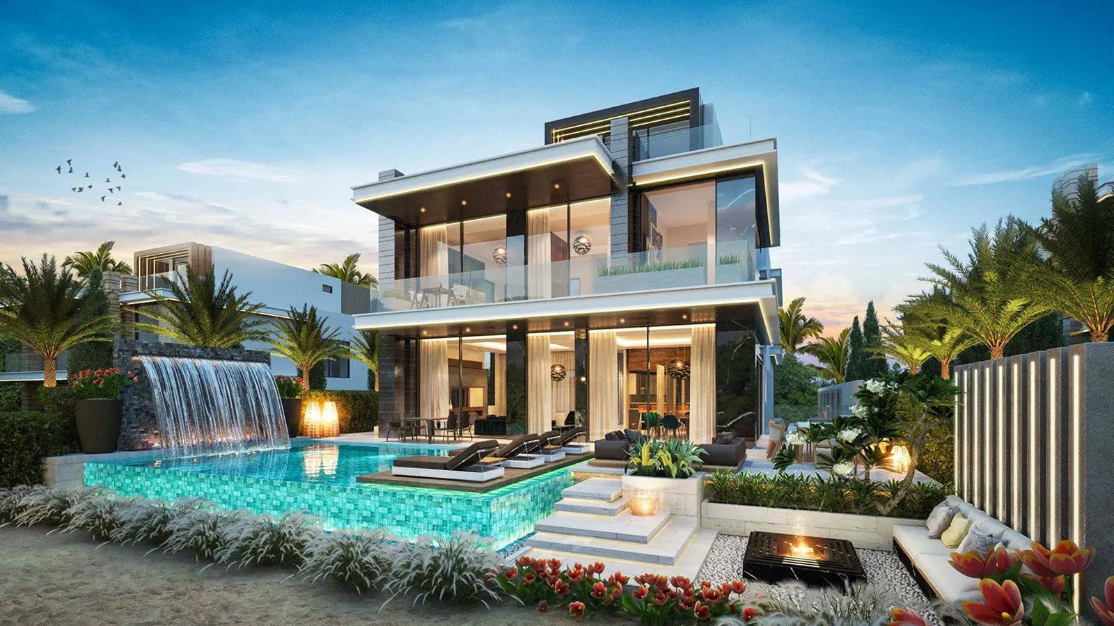 Venice cluster villa and infinity pool at DAMAC Lagoons, Dubai