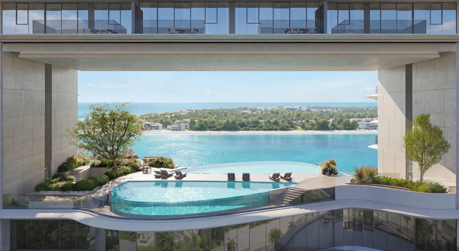 Framed sky pool over the beach