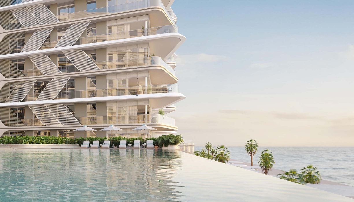 Infinity-edge pool over the beach