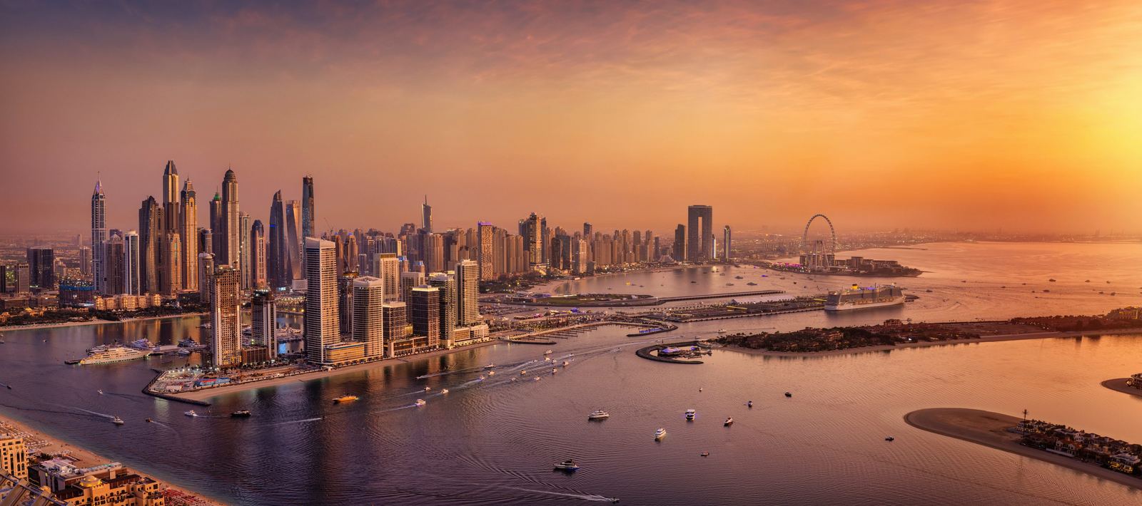 Parker Report spread — Dubai Marina skyline analysis