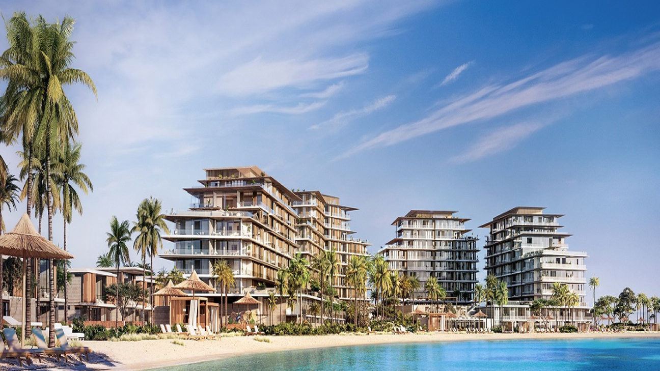 Beachfront residences with terraced balconies