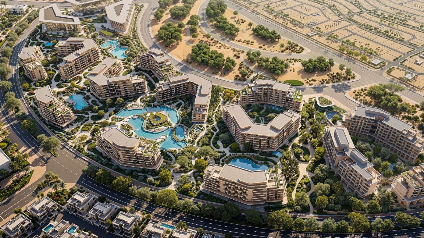 Aerial view of The Yards masterplan, City of Arabia